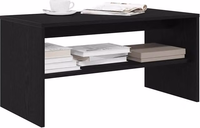Berkfield Home Modern Black Oak TV Cabinet in Matt MDF, W/D/H: 80 x 40 x 40 cm – 1