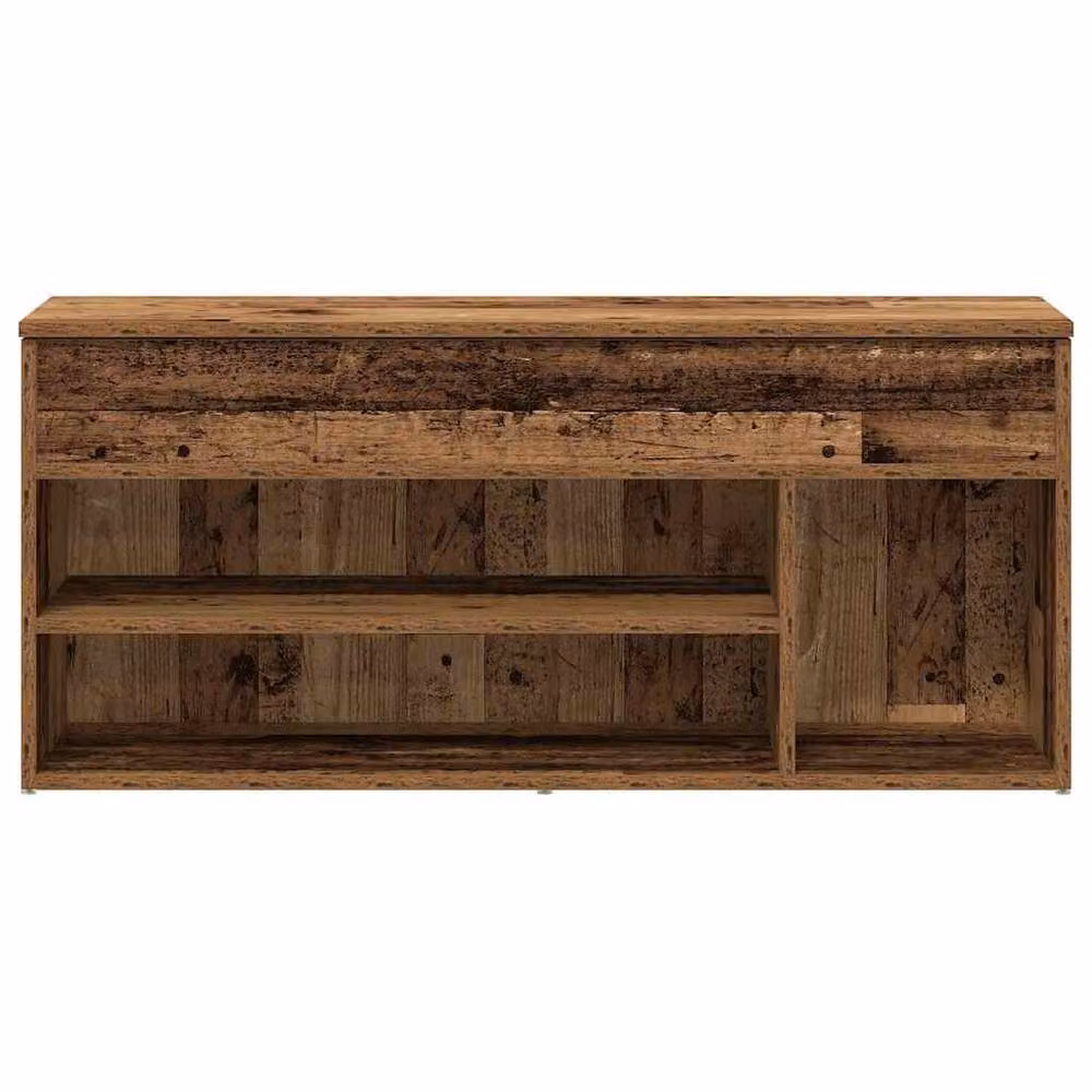 Berkfield Home Shoe Bench in Old Wood Brown, W/D/H: 102 x 30.5 x 45 cm – 4