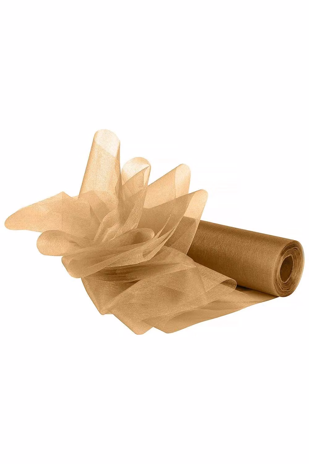 Neel Blue Organza Roll Snow Sheer Glitter Fabric in Beige for Wedding, Birthday and Valentines Day, W/H: 29 cm x 25 m