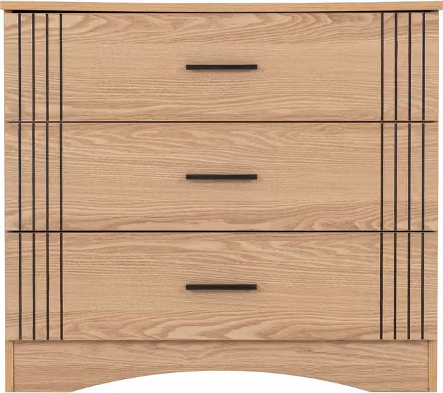 Seconique Tessa 3 Drawer Chest in Brown and Beige Wood Effect