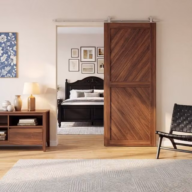 HOMCOM Stainless Steel Sliding Door Hardware Kit in Silver