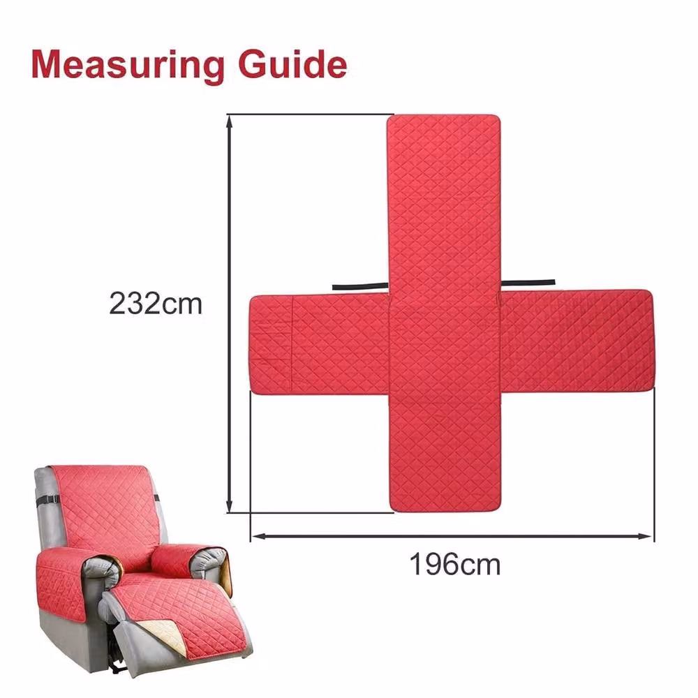 VOGREX Red Waterproof Non-Slip Quilted Recliner Cover – 2