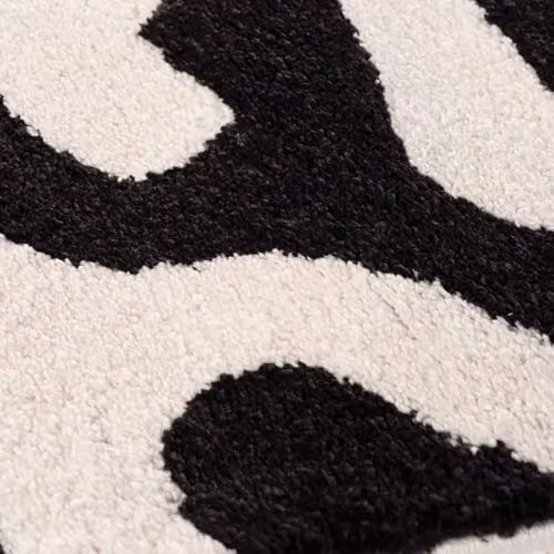 THE RUGS Joli Area Rug in Doodle Black and White, Modern Abstract Design, W: 200 cm, D: 290 cm – 5
