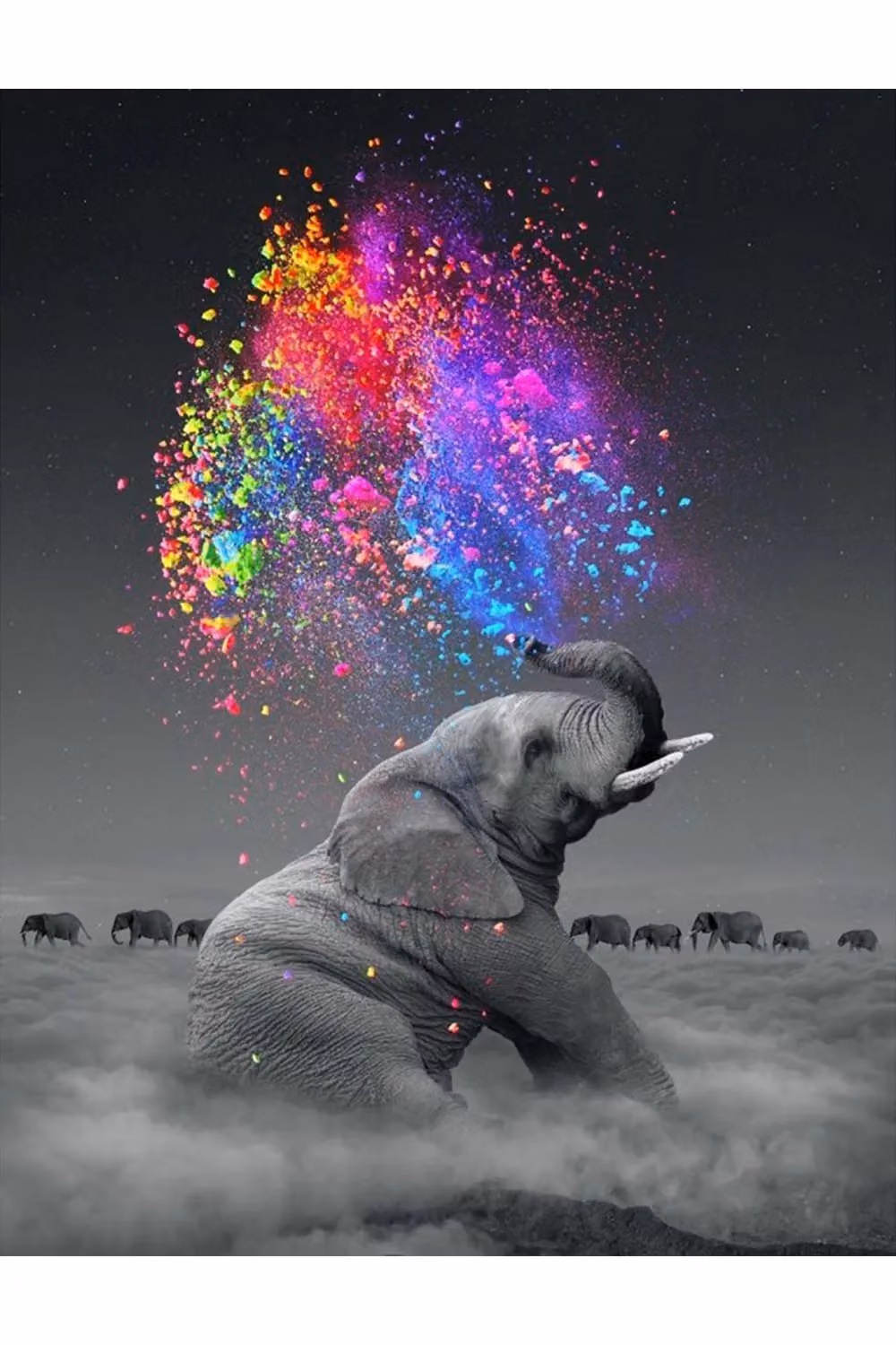 Living and Home Small Elephant Diamond Painting Multicolour Cross Stitch Kit – 4