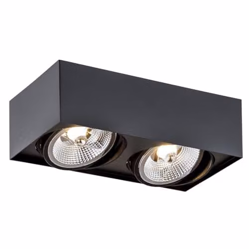 Netlighting Argon Rodos Plus GU10 Twin Surface Mounted Downlight in Black – 1