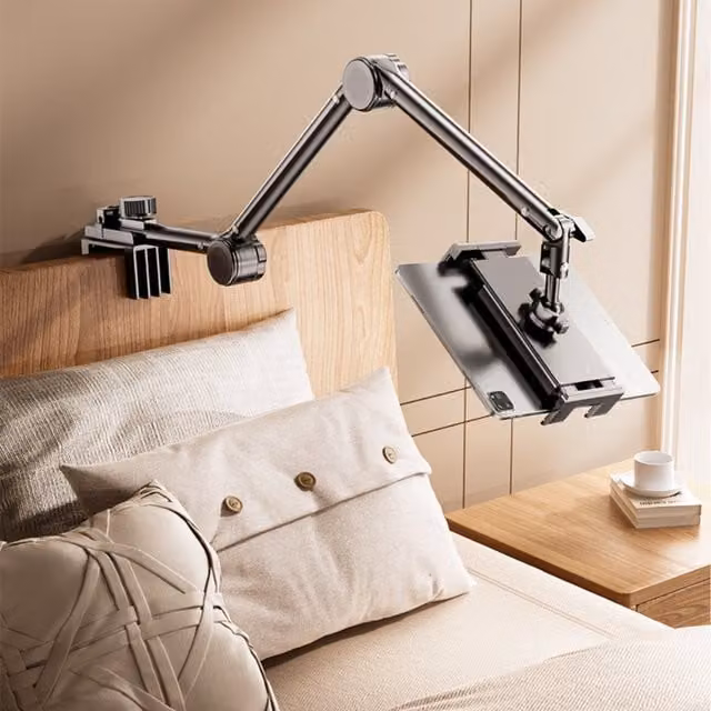 Livingandhome Phone and Tablet Holder with Adjustable Arm, Black