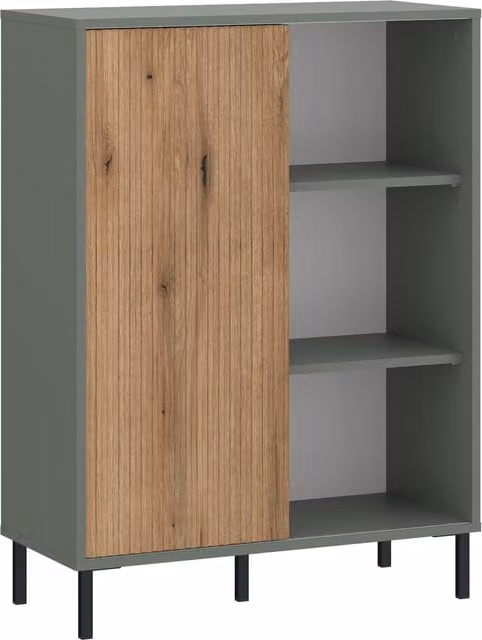 Furniture To Go Darwin Modern 1 Door Sideboard in Green and Oak