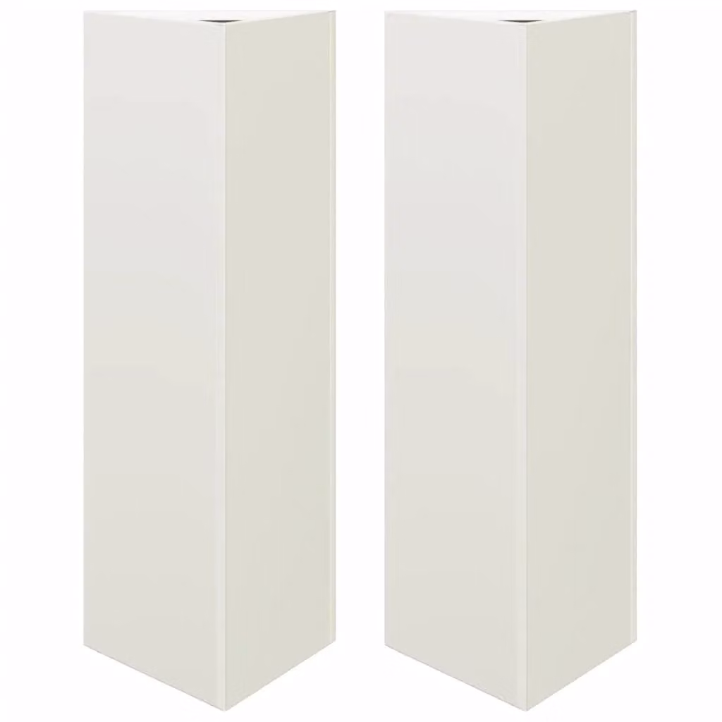 Berkfield Home White Triangular Steel Garden Planters, 2 Pack, W/D/H: 30 x 26 x 75 cm