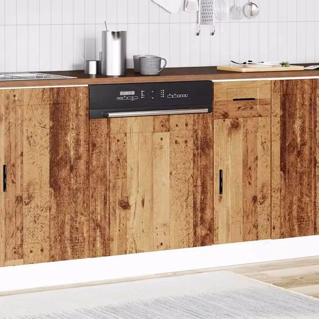 Berkfield Home Decorative Dishwasher Panel Porto Old Wood in Brown, W/D/H: 60 x 1.5 x 67 cm – 1
