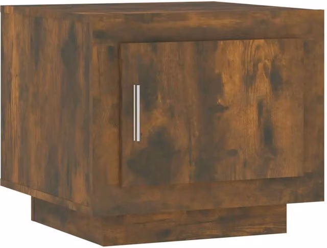 Berkfield Home Modern Smoked Oak Coffee Table in Brown, W/D/H: 51 x 50 x 45 cm