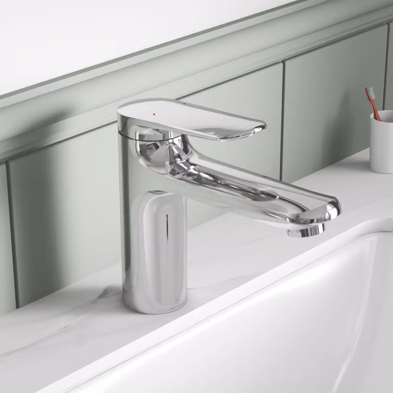 Royal Bathrooms Luxe Mono Basin Mixer Single Lever Tap in Chrome Silver