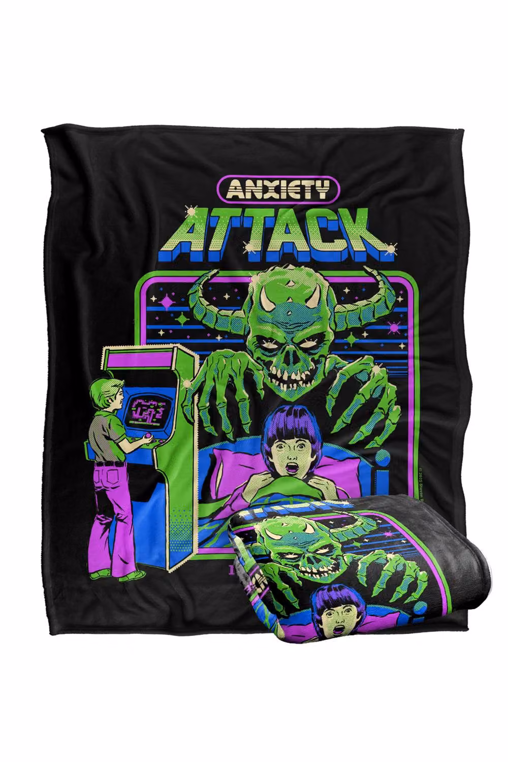 Steven Rhodes Anxiety Attack Super Soft Fleece Throw Blanket, Multicolour, W/D/H: 152 x 127 cm – 2