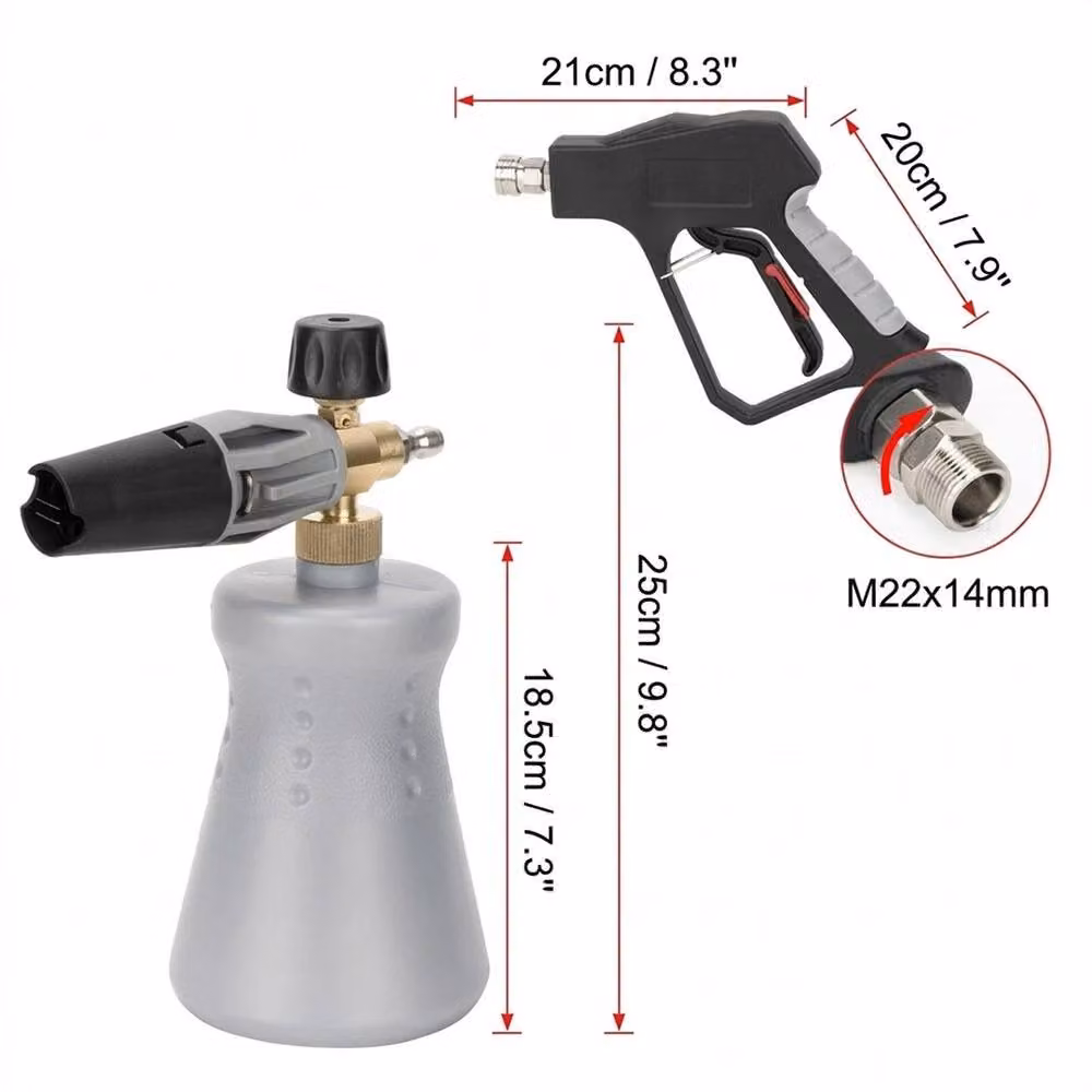 NESTLUNE 1/4" Quick Release Snow Foam Cannon with 1L Bottle in Grey – 2