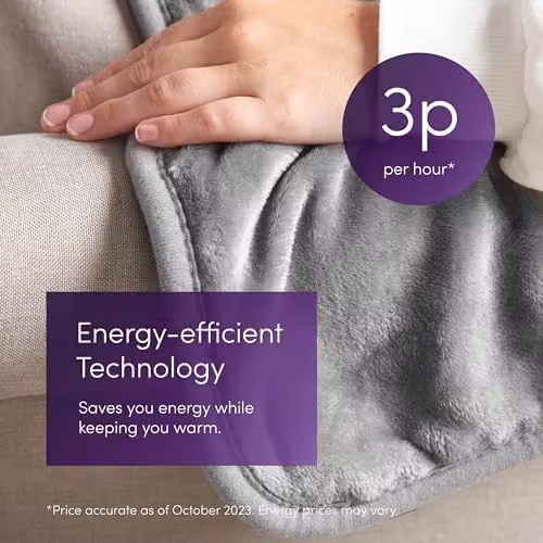 Emperial Luxury Heated Fleece Blanket in Grey, W/D/H: 160 x 130 cm – 3