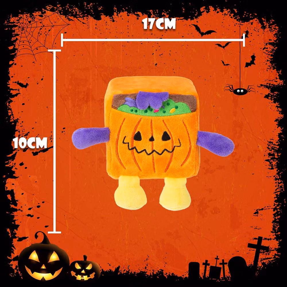 VFM e-Store Halloween Squishy Cube Plush Party Decoration, Orange, 10 x 10 x 17 cm – 2
