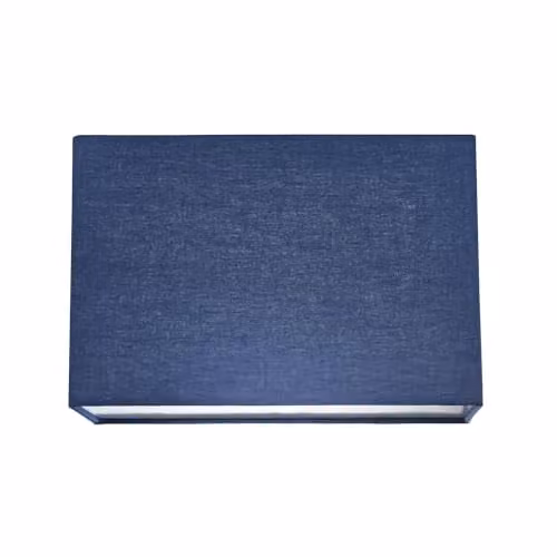Happy Homewares Rectangular Linen Fabric Lamp Shade in Blue, Length: 29 cm