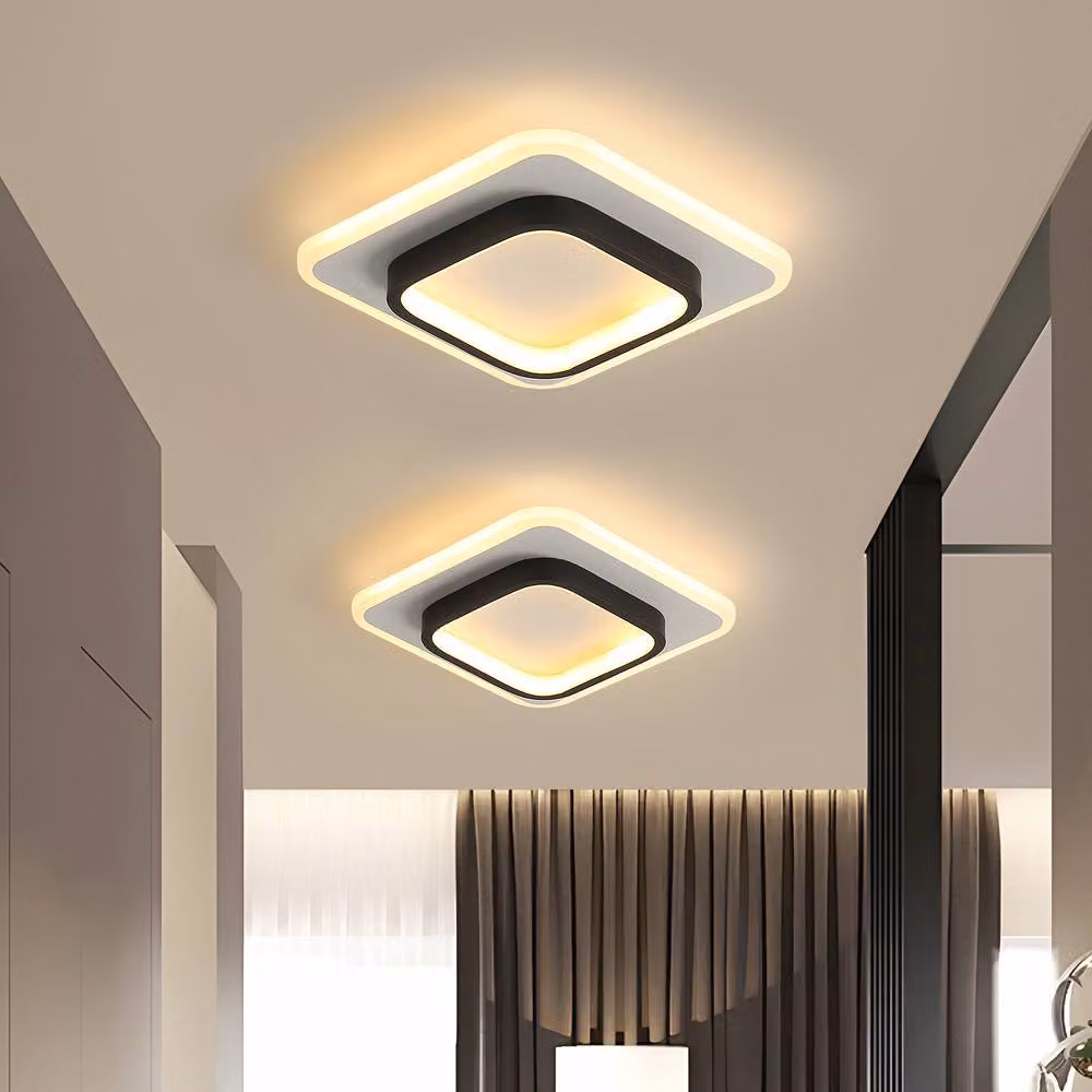 COMELY Modern 24W LED Square Ceiling Light in Black or White with Warm White 3000K Illumination – 3