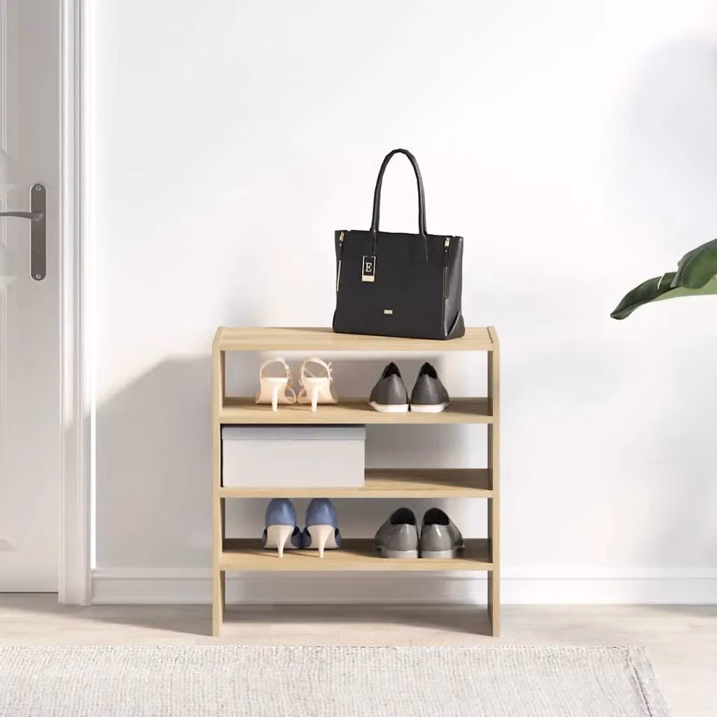 Berkfield Home Stackable Shoe Racks, 2 Pieces, Sonoma Oak, Brown, W: 60 cm, D: 30 cm, H: 30.5 cm – 2