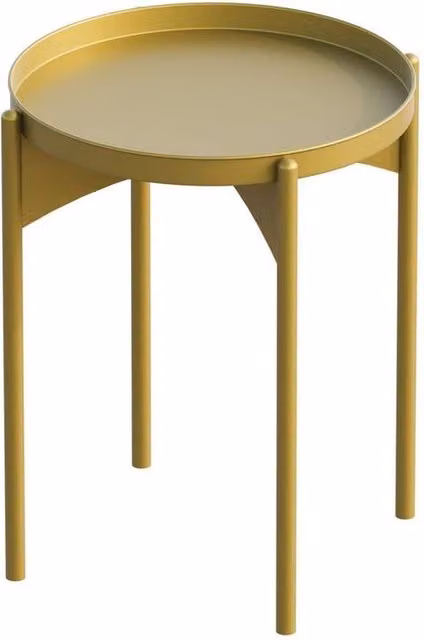 CALICOSY COLE Modern Round Metal End Table in Gold, Height: 57 cm, Width: 44 cm, Depth: 44 cm – 1