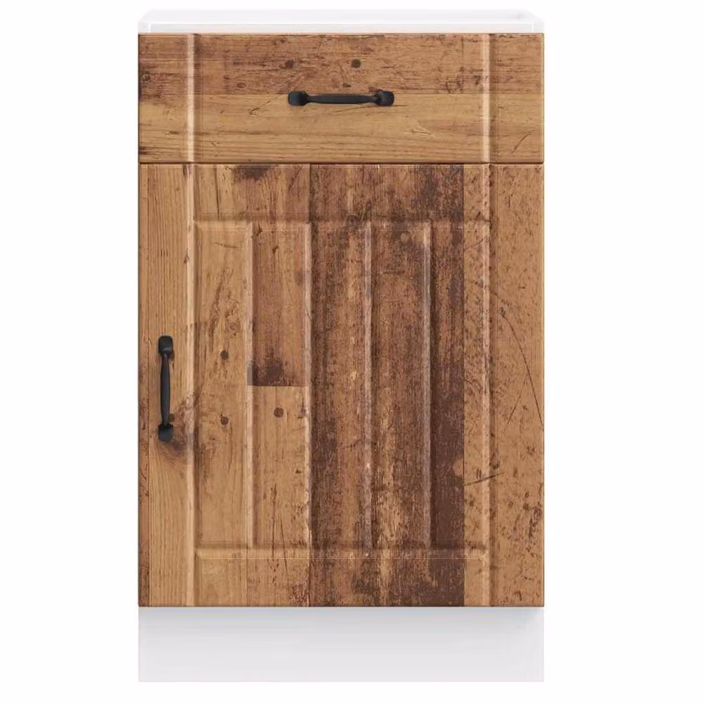 Berkfield Home Lucca Rustic Kitchen Sink Base Cabinet in Brown – 3