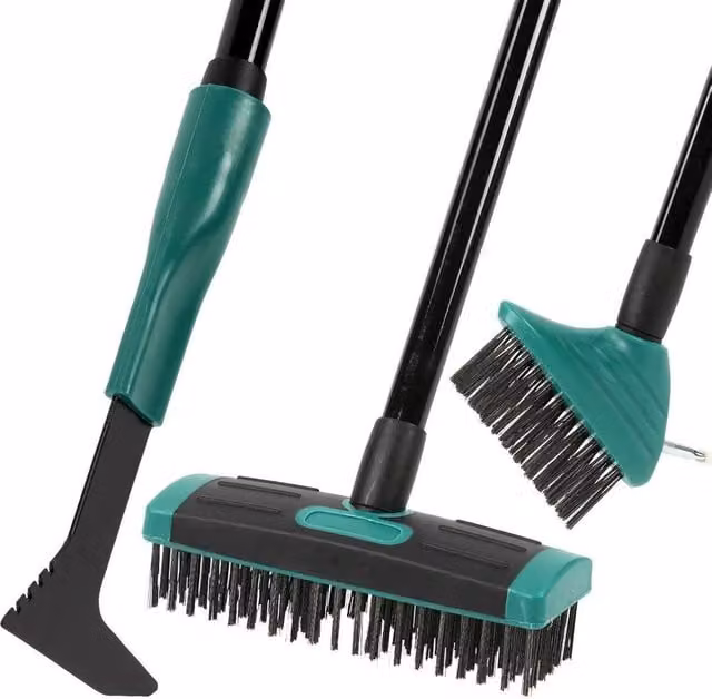 SPETLEK 4 in 1 Telescopic Weed Remover Brush in Green with Metal Wire – 1