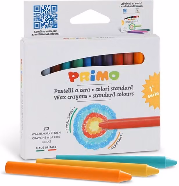 Primo 12 Multicolour Wax Crayons for Children