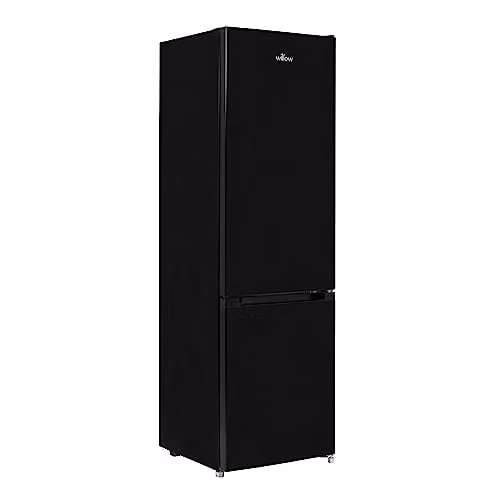 Willow WFF1760B 262L Freestanding Top Freezer Fridge H: 187 cm, W: 54 cm, D: 68 cm, Black