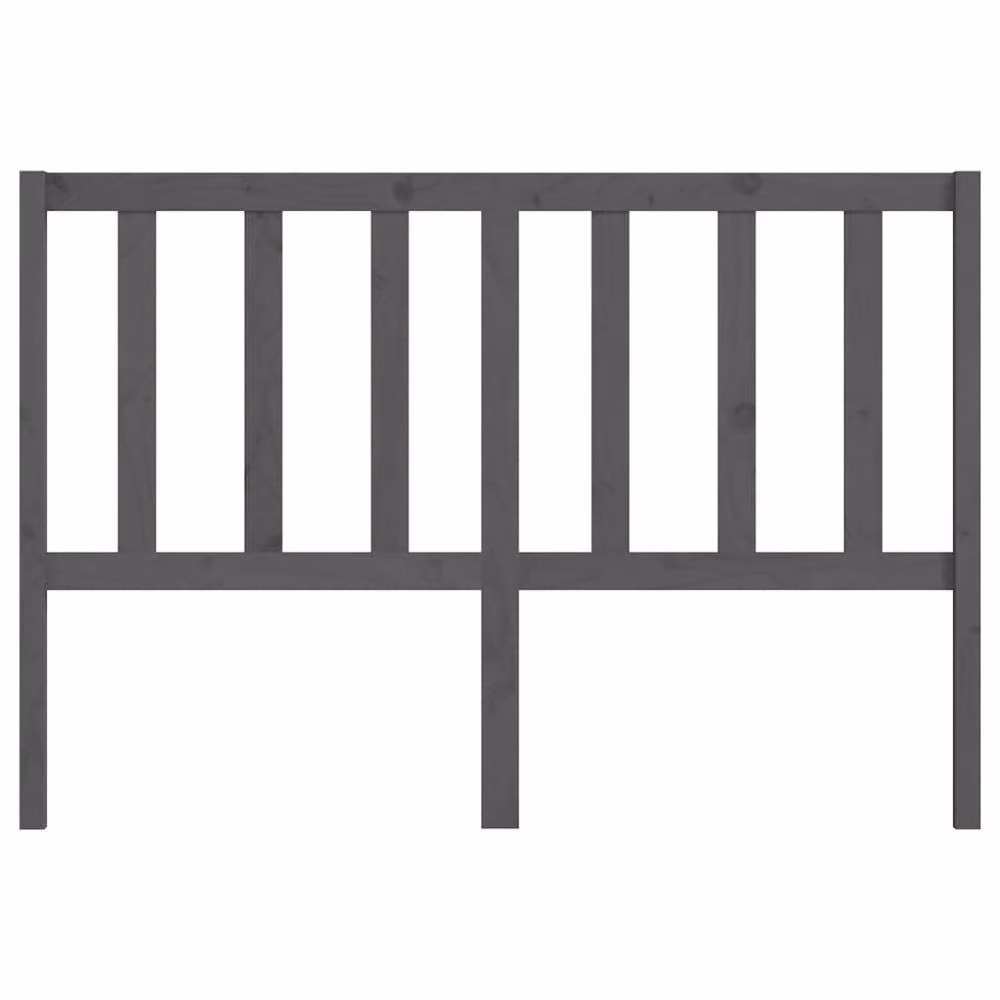 Berkfield Home Rustic Grey Solid Pine Wood Bed Headboard W: 126 cm, D: 4 cm, H: 100 cm – 3