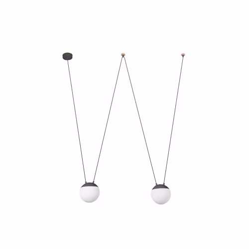 Netlighting Mine 2 Light Grey Dimmable Glass Sphere Suspension Pendant with E27 Socket
