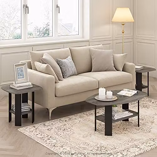 Furinno Simple Design 2-Tier Side Table Set of 2 in French Oak – 2