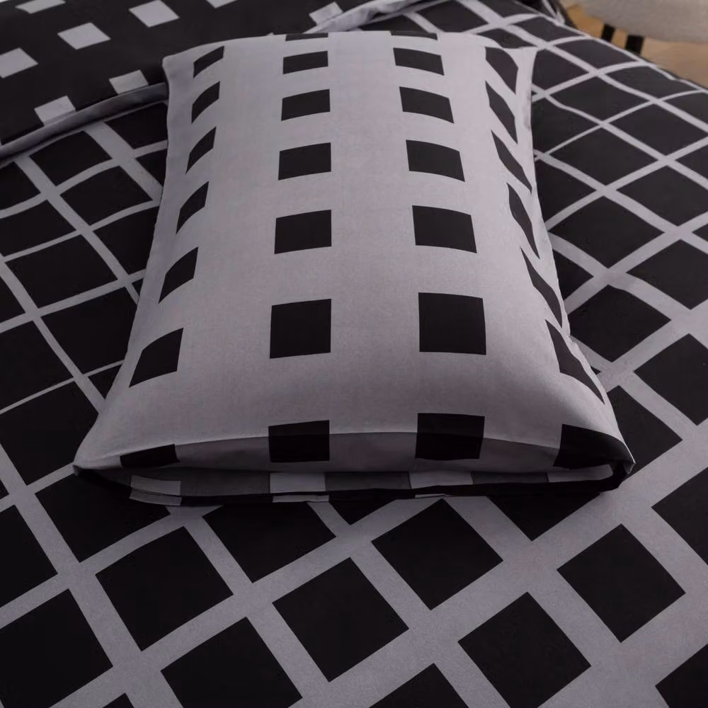 Grace Double Brushed Microfibre Duvet Cover and Pillowcase Set, Grey, W: 180 cm x D: 200 cm – 3
