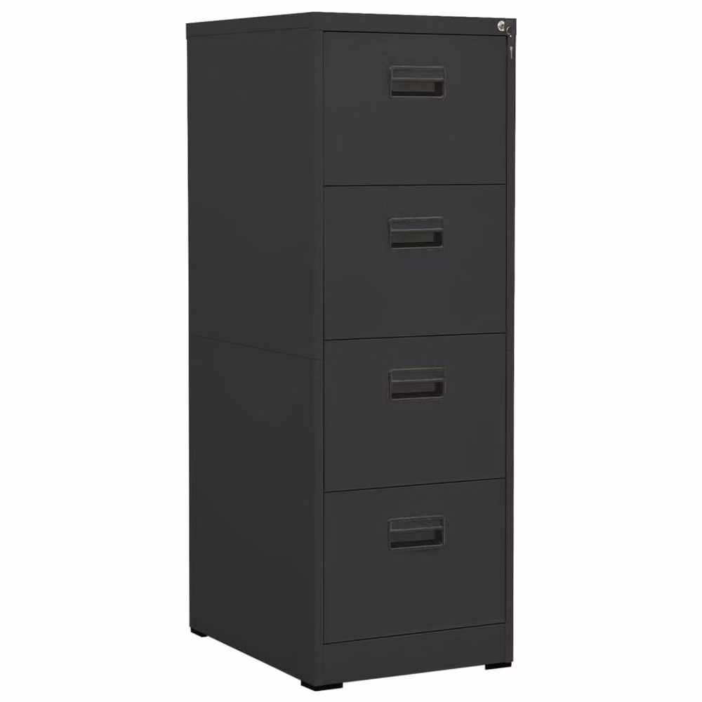 Berkfield Home Modern Steel Filing Cabinet in Anthracite Grey, W/D/H: 46 x 62 x 133 cm – 2