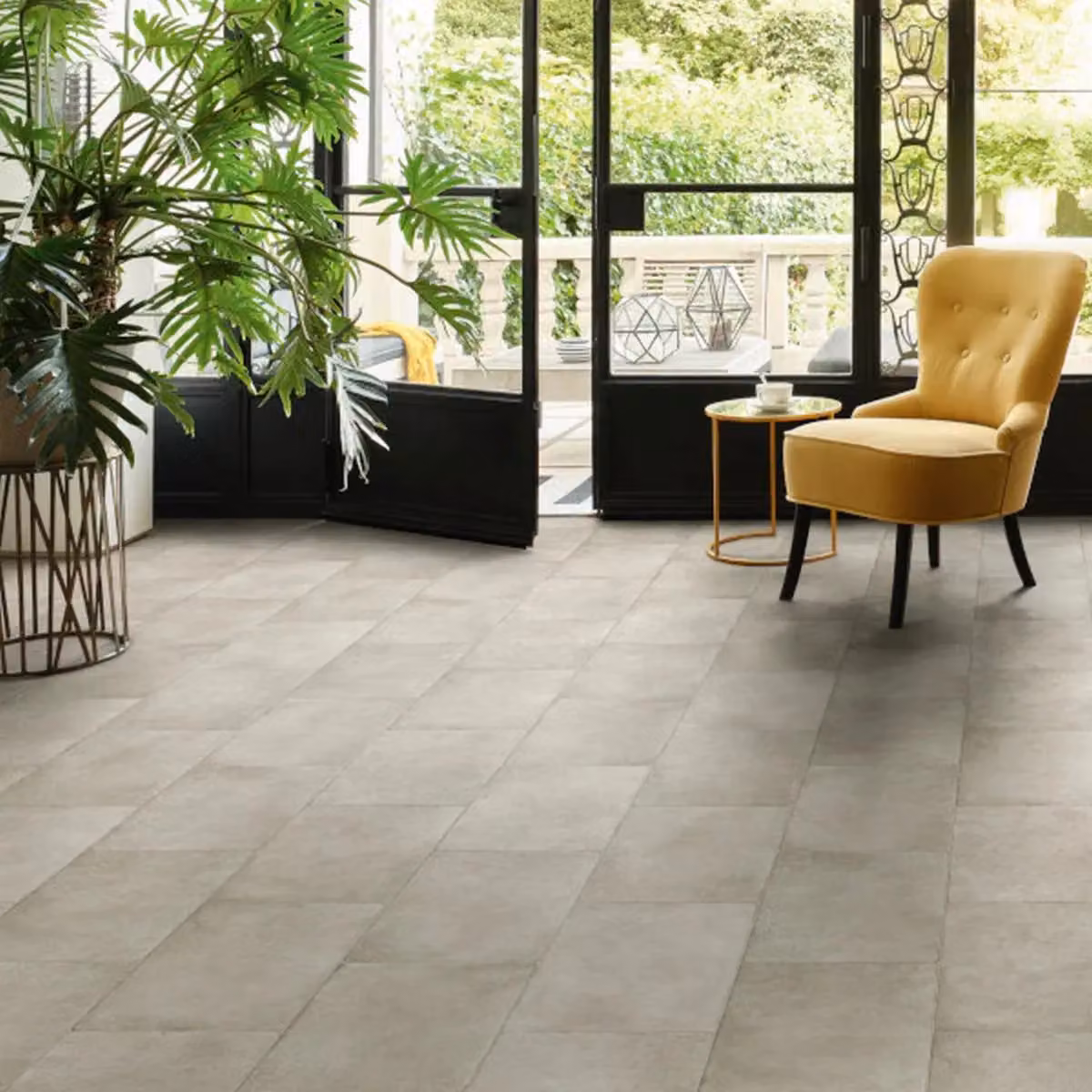 Vinyl Flooring UK Neutral Stone Effect Anti Slip Vinyl Flooring Sheet in Natural, W: 300 cm, D: 500 cm – 2
