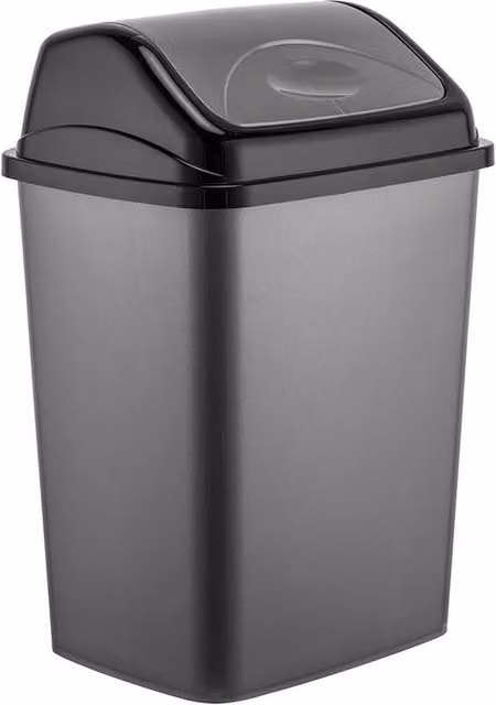 BARGAINS-GALORE 50 Litre Plastic Kitchen Waste Bin with Flip Top Lid in Dark Grey