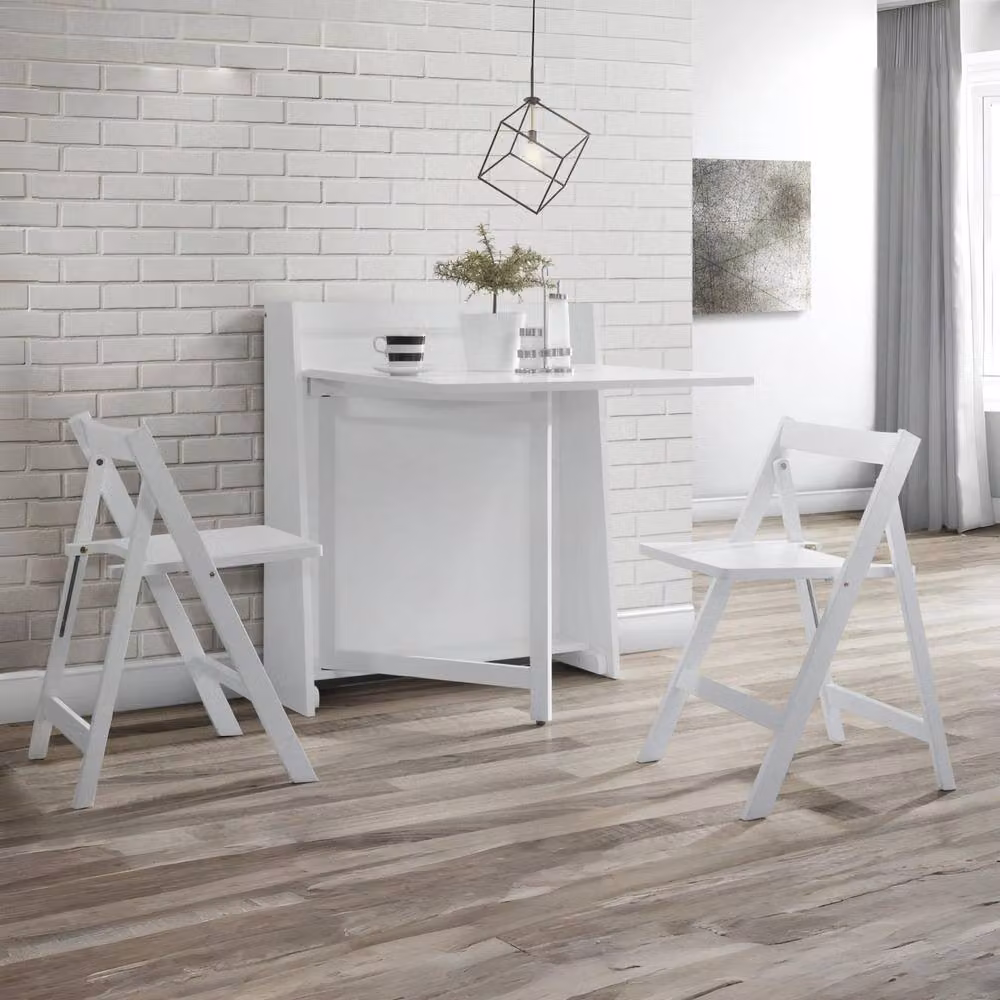 Cheshire Premium Helsinki Compact Folding Dining Set with Table and 5 Chairs, White – 2