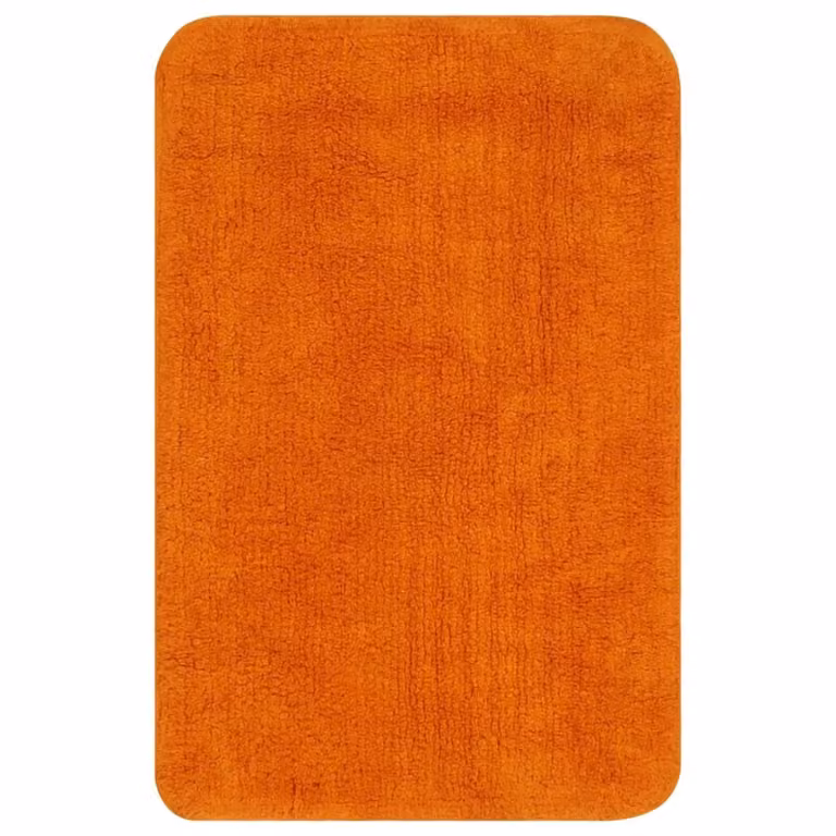 Berkfield Home 3 Piece Non-Slip Cotton Bathroom Mat Set in Orange