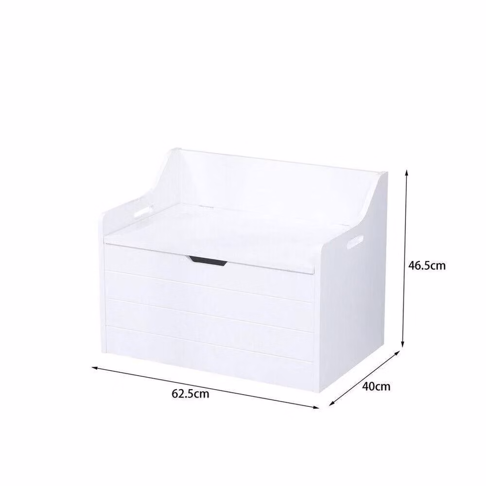 FORGEVIO Grey and White Storage Ottoman Toy Box for Bedroom or Nursery