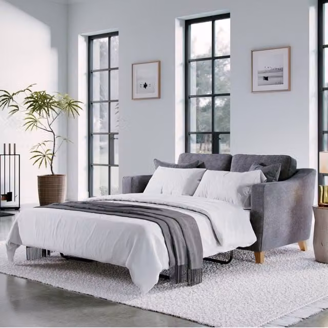 The Great Sofa Company Jackson 2 Seater Chenille Fabric Sofa Bed in Grey – 1