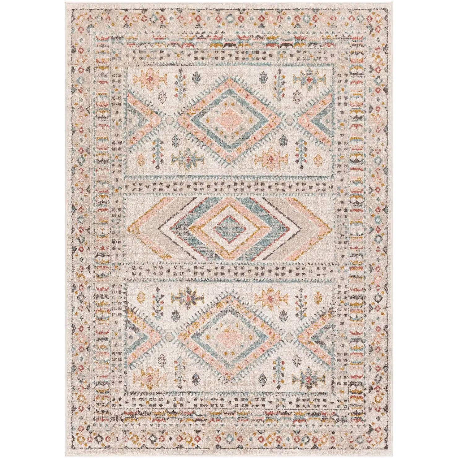 Livabliss Ankara Boho Oriental Rug in Pink, Grey and Multicolour, W: 200 cm, D: 275 cm – 2