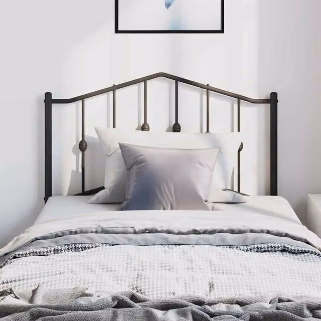 Berkfield Home Classic Metal Headboard in Black, Width: 100 cm