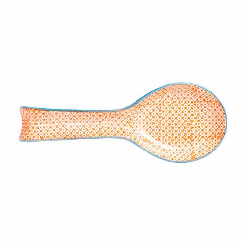 Nicola Spring Orange Floral Hand-Printed Ceramic Spoon Rest – 1
