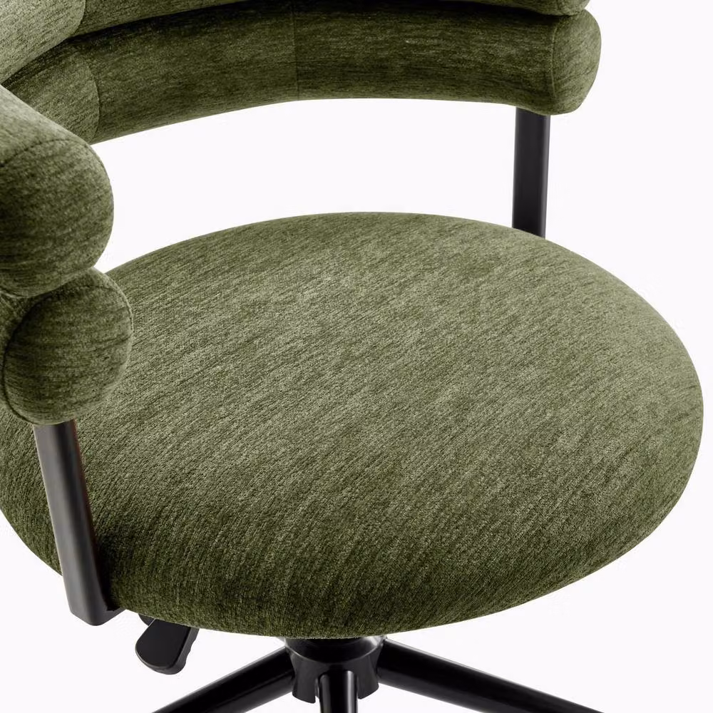 FurnitureboxUK Estelle Green Fabric Swivel Task Office Chair – 4