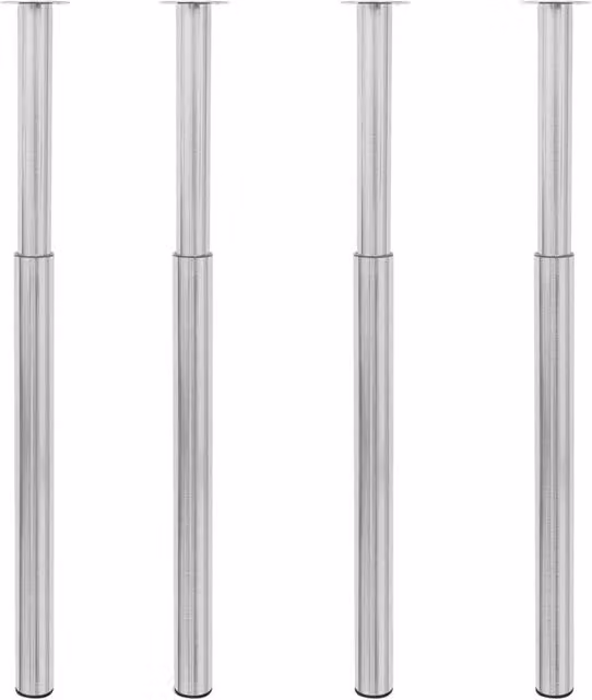 Berkfield Home Telescopic Table Legs, 4 Pieces, Silver Brushed Nickel