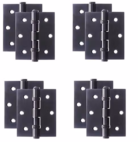 Golden Grace Matt Black Screw On Ball Bearing Timber Butt Hinges, 4 Pairs