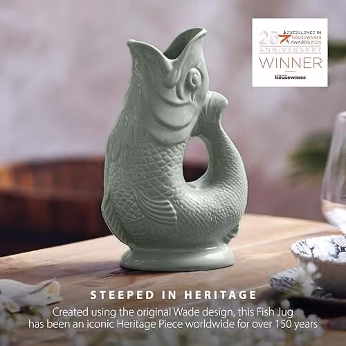 Wade Ceramic Fish Jug, Green, 0.6 l – 3