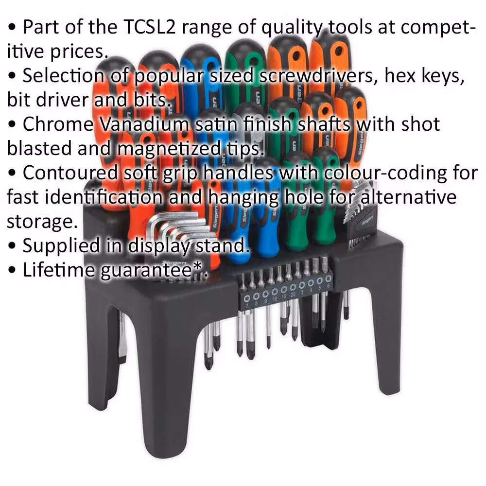 Loops 44 Piece Multicolour Large Screwdriver Hex Key and Bit Set with Storage Stand – 2
