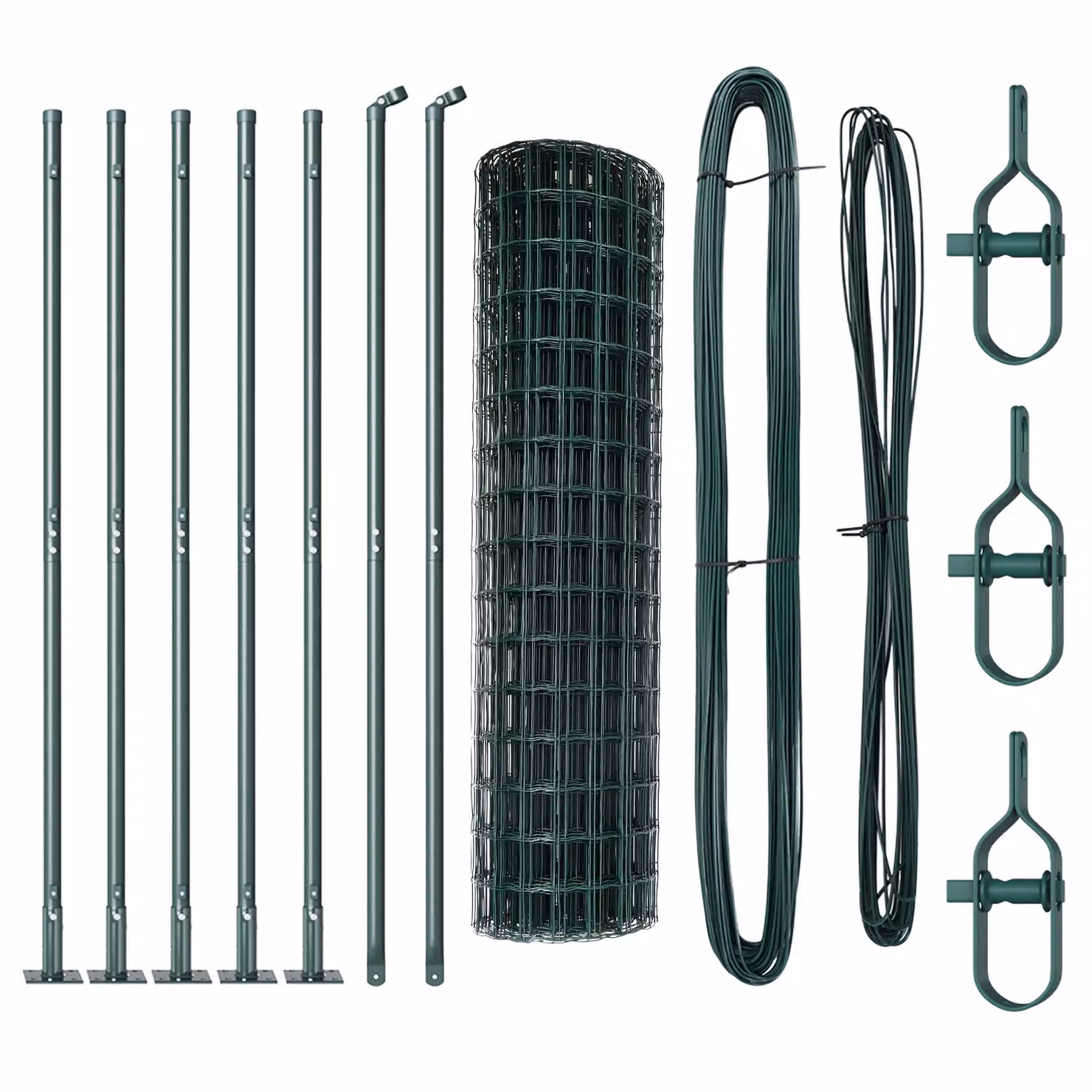 Berkfield Home Euro Fence with 7 Flanged Posts, Galvanised Steel, Silver, 0.8 x 10 m – 2