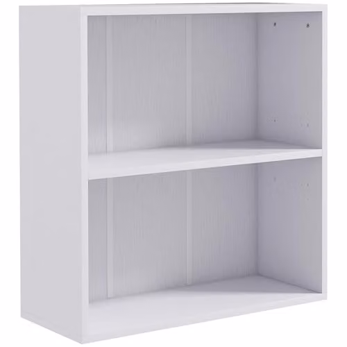 HOMCOM 2 Tier White Bookshelf with Adjustable Shelves and Back Panel