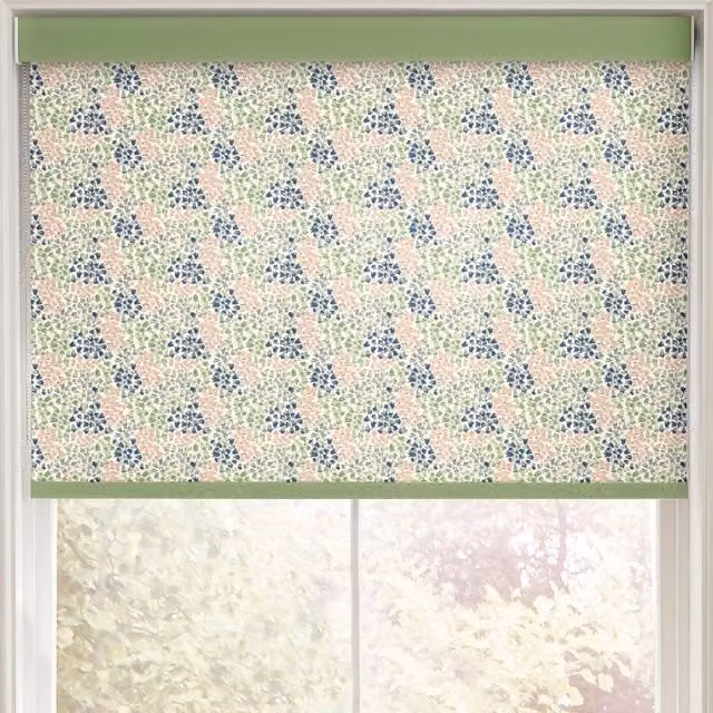 Cath Kidston Bluebells Made to Measure Floral Roller Blind in Multicolour and Green