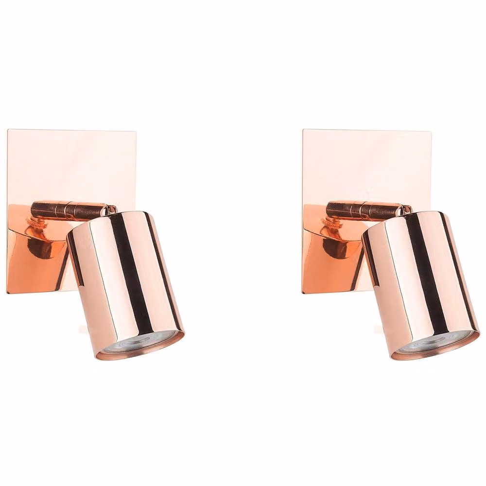 Wyld and Coco Set of 2 Adjustable Copper Metal LED Wall Sconces – 2